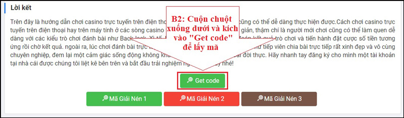 Bước 2: Kích vào "Get Code" và chờ 30s để lấy mã