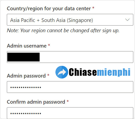 Tạo tên người dùng cùng mật khẩu